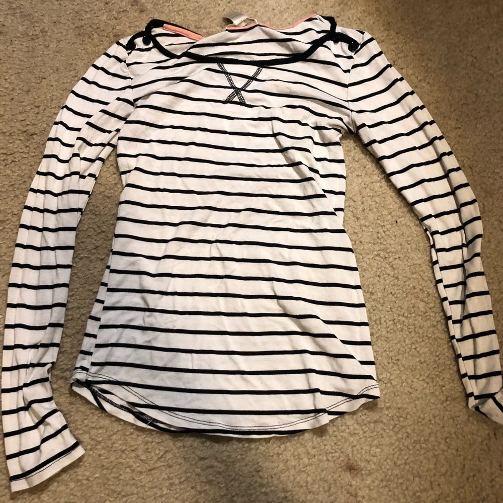 Striped long sleeve T shirt